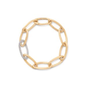 18ct Yellow Gold Line Jaipur Link Bracelet with Pavé Diamonds
