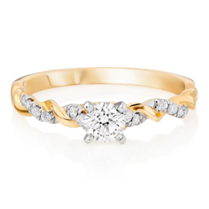 Entwine 18ct Yellow Gold Diamond Solitaire Ring