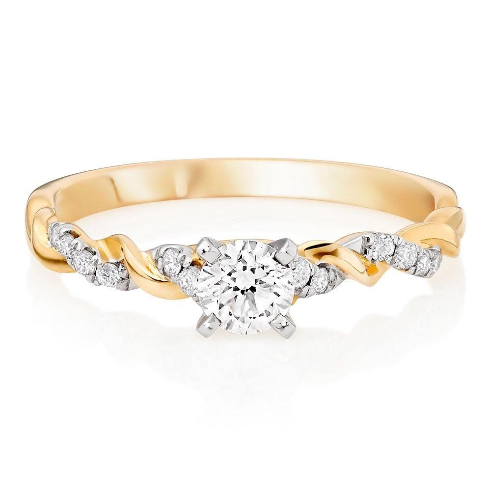 Entwine 18ct Yellow Gold Diamond Solitaire Ring