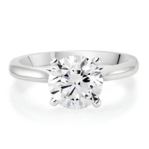 Once Platinum Diamond Solitaire Ring